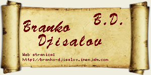Branko Đisalov vizit kartica